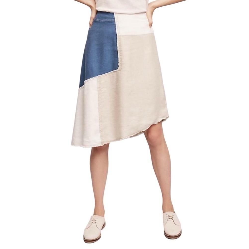 Anthropologie Holding Horses Frida Patchwork Denim Skirt